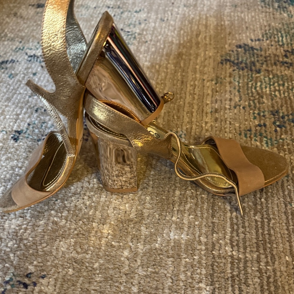 Chic Gold Heeled Sandals